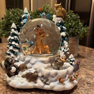 Disney Bambi Snow Globe with Blue and White Accents